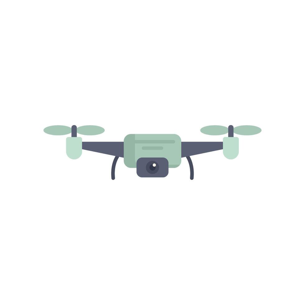Modern drone hovering and recording with its camera vector