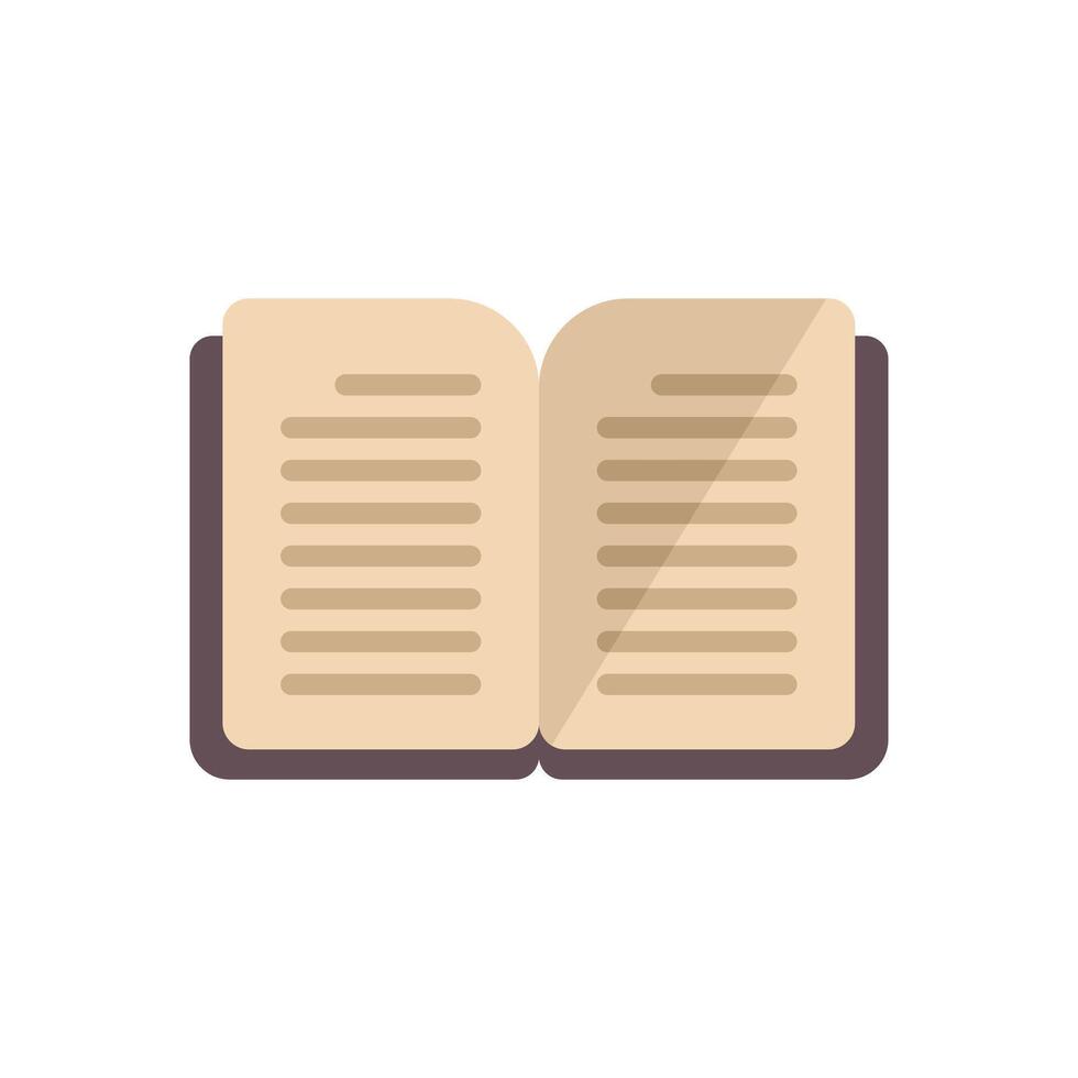 Open book lying with pages displaying text for reading vector