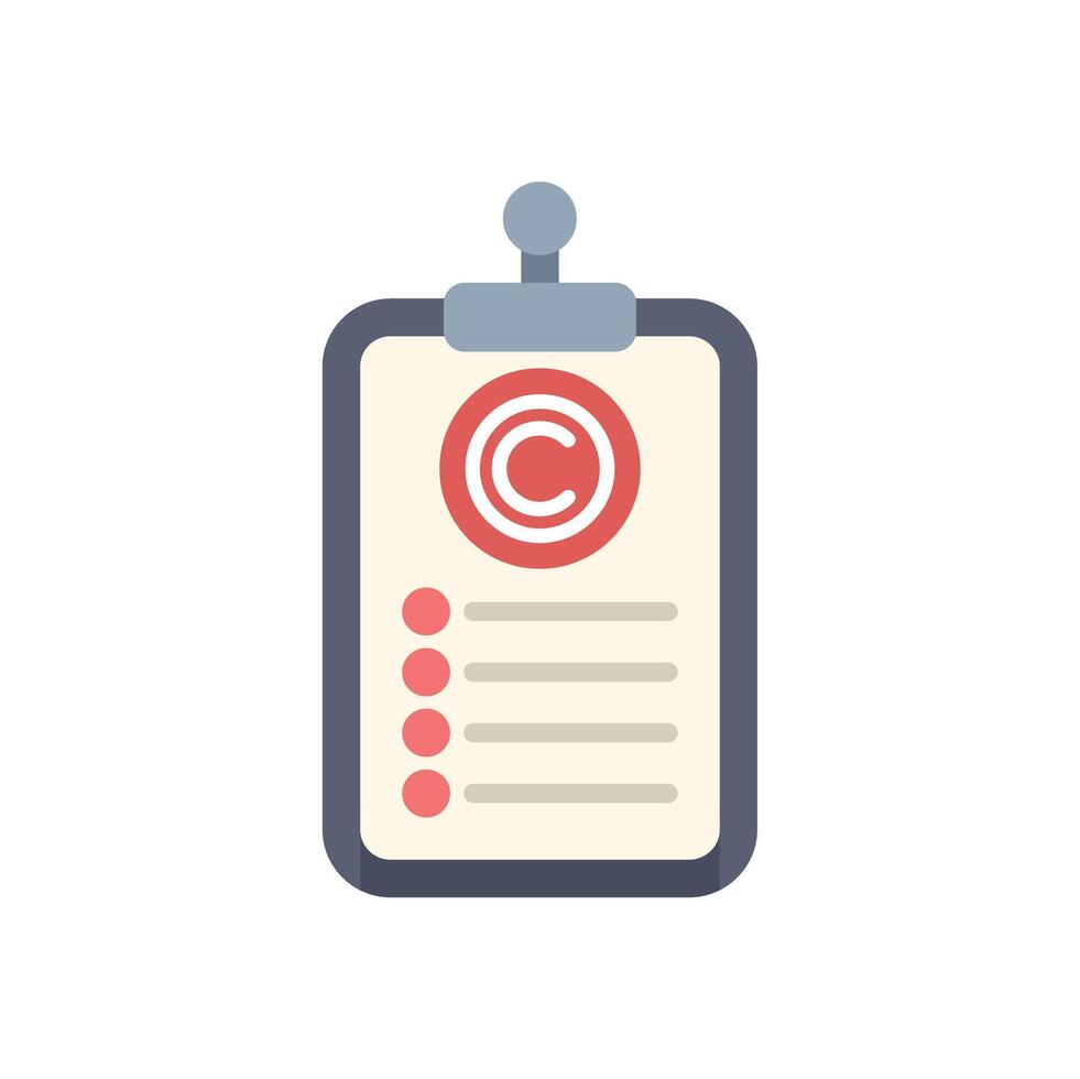 Copyright document with clipboard and copyright sign icon vector
