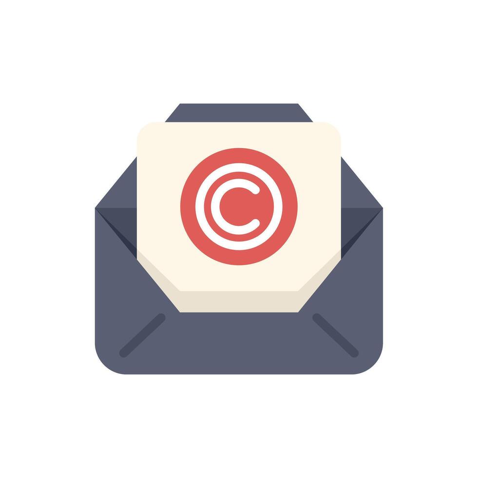 Copyright envelope showing received legal document vector