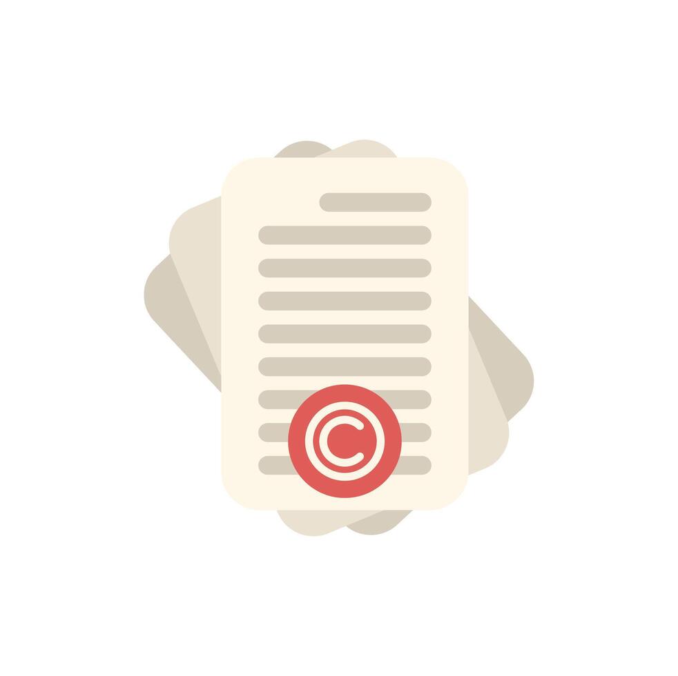 Copyright document with copyright symbol logo protecting intellectual property vector