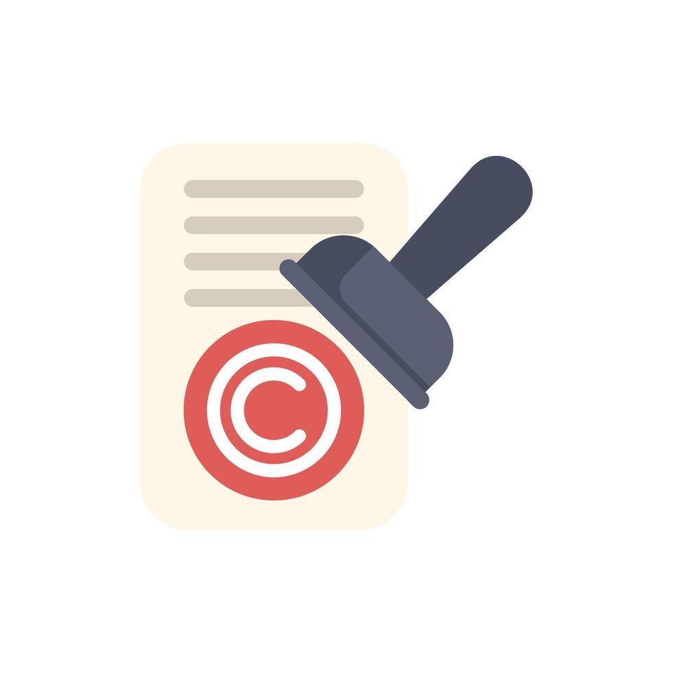 Copyright stamp being applied to document vector