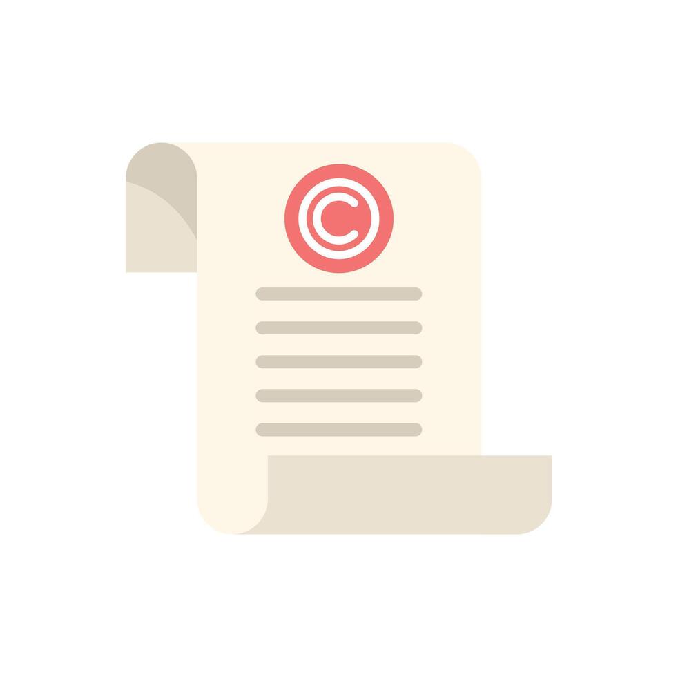 Copyright legal document with a copyright symbol on it vector