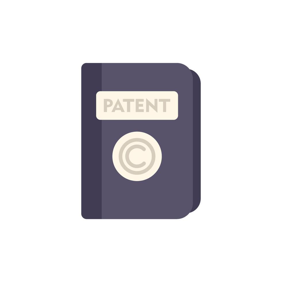 Patent book copyright symbol protecting intellectual property rights vector