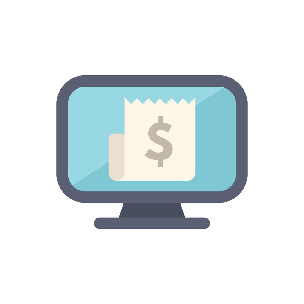 Computer showing online invoice for digital payment vector