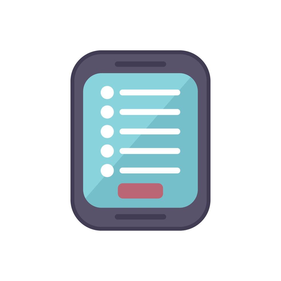 Mobile phone displaying a to do list with checkboxes and buttons vector