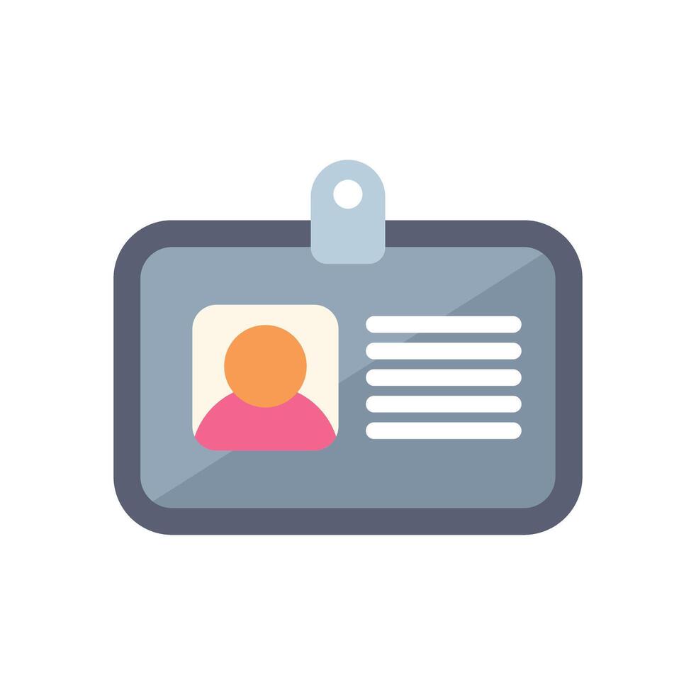 Personal identification card showing photo and name of employee vector