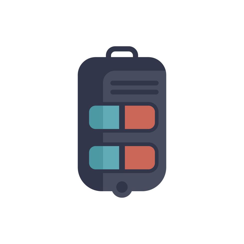 Electronic pill box showing taking medication time on smartphone app vector