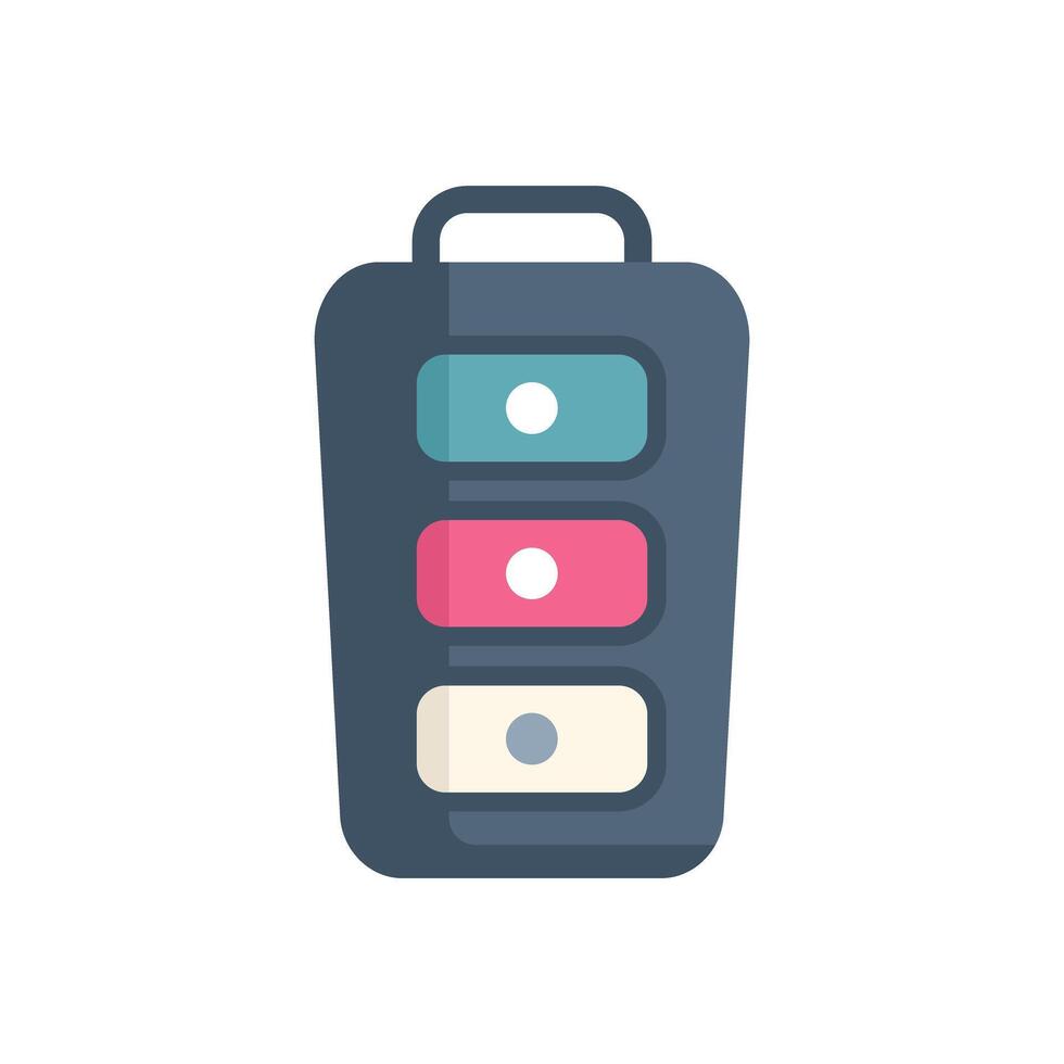 Car key fob showing lock unlock and trunk buttons icon vector