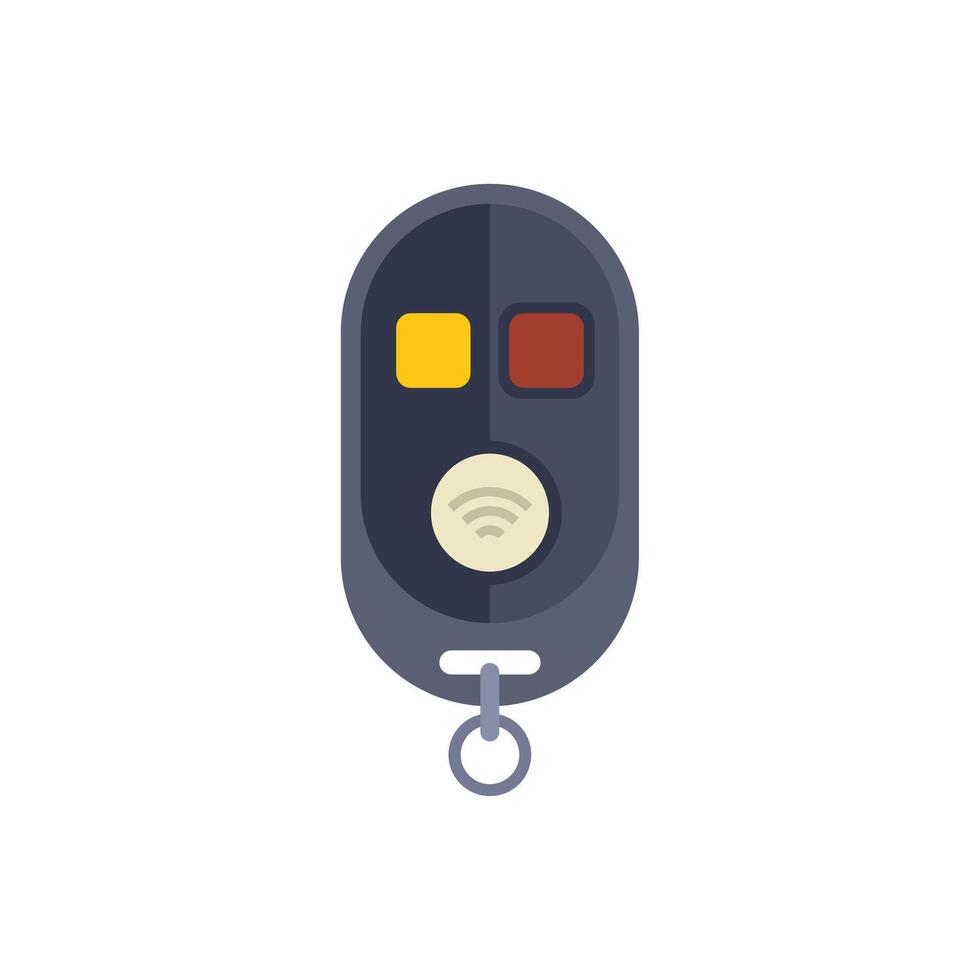 Wireless keyless remote control with buttons and ring hanging down isolated on white background vector