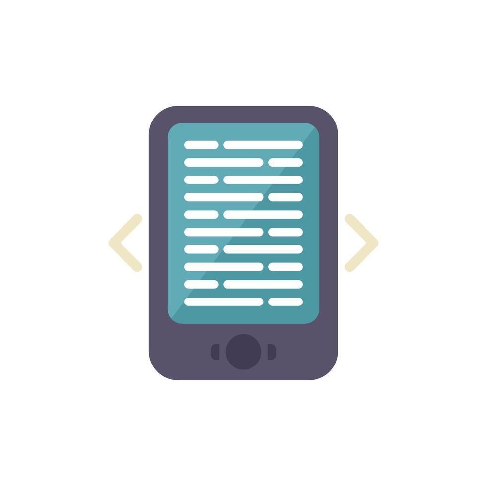 Smartphone displaying e book page turning effect illustration vector