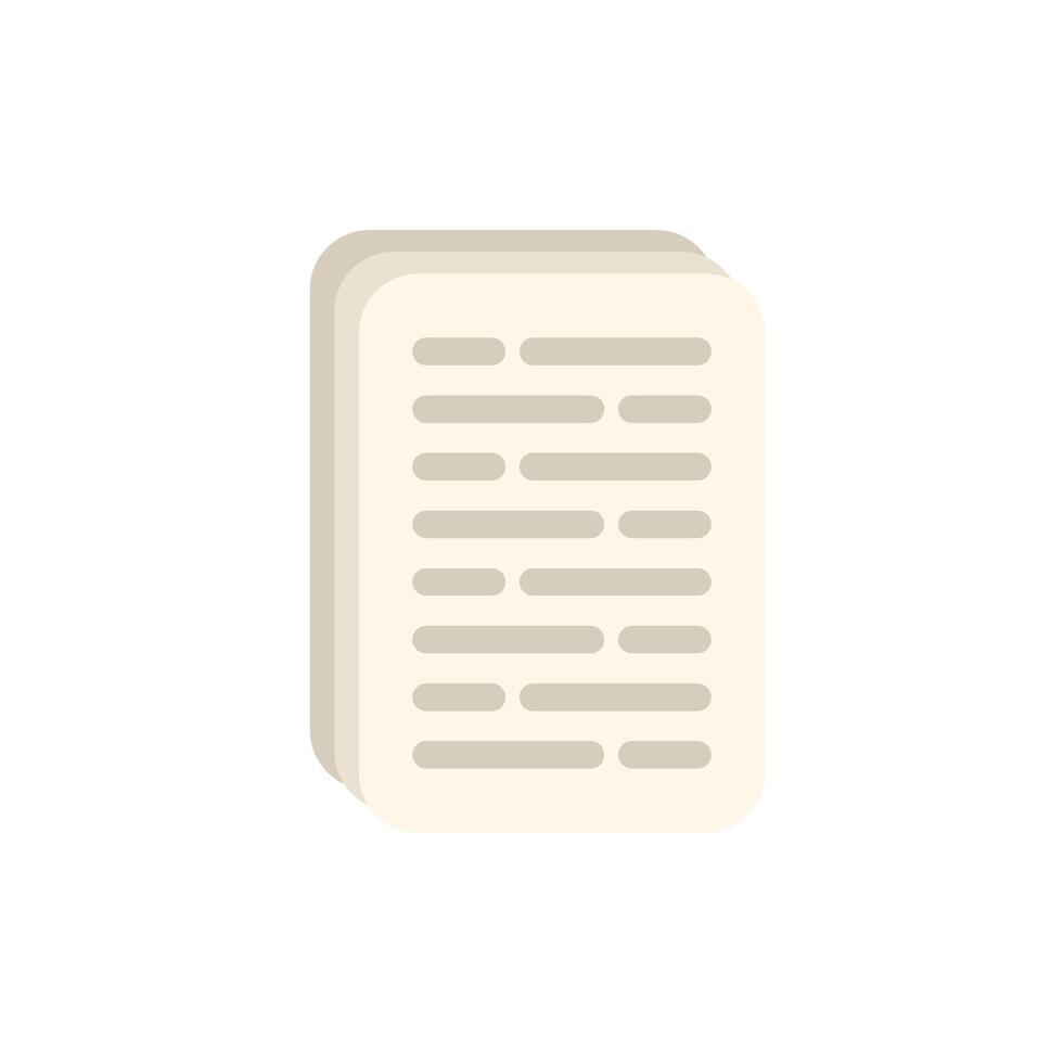 Stack of paper with text representing documents for business or education vector