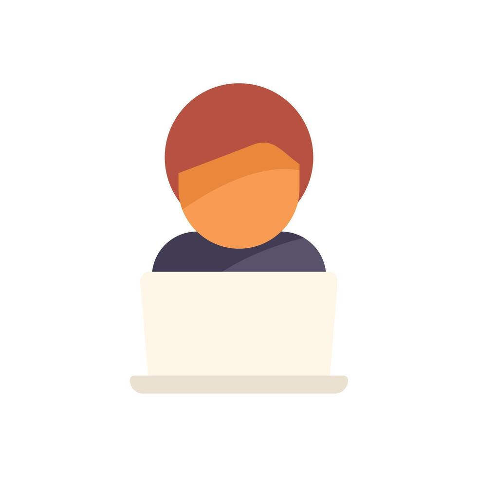 Young developer working on his laptop using modern technology vector