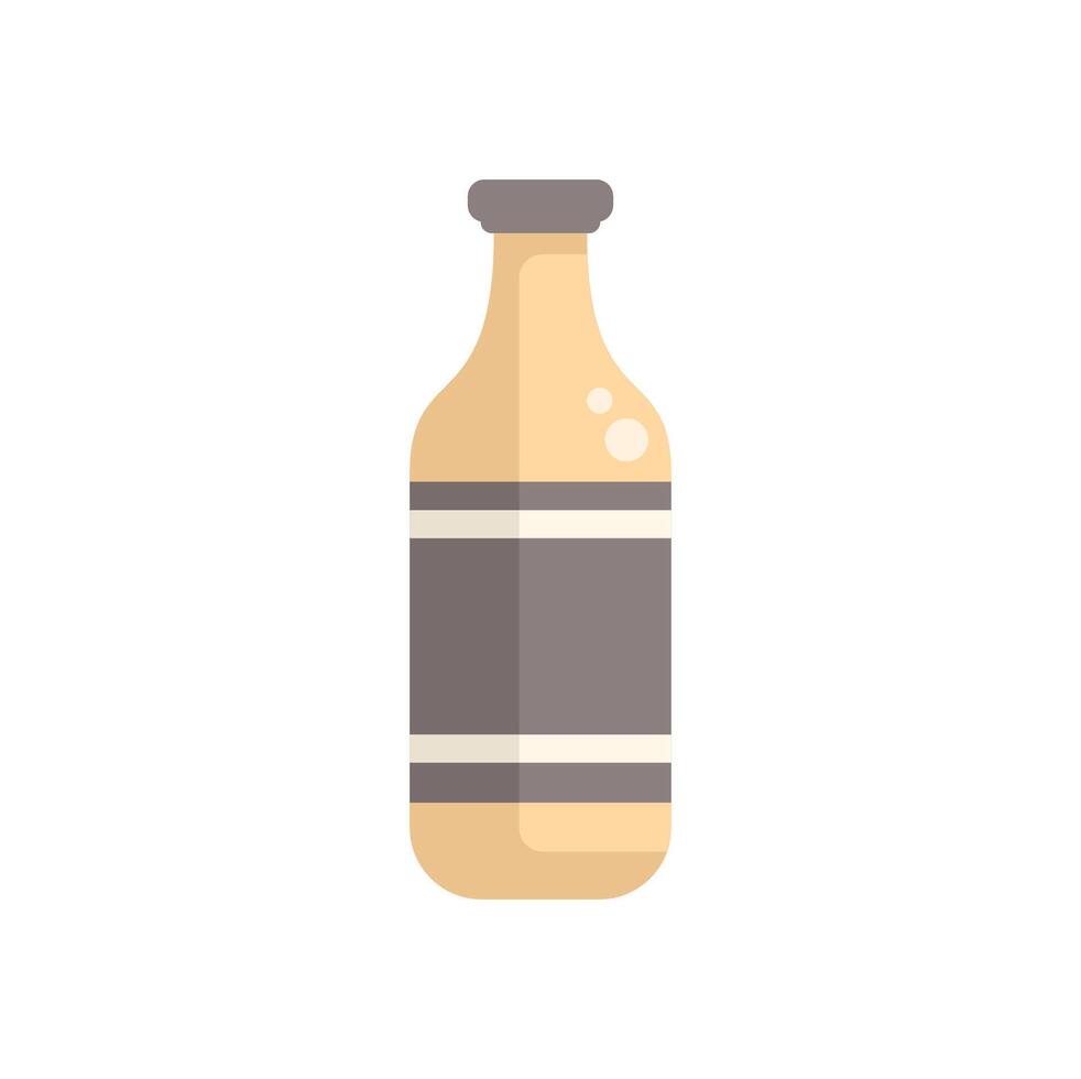 Glass bottle containing sparkling water in flat design style vector