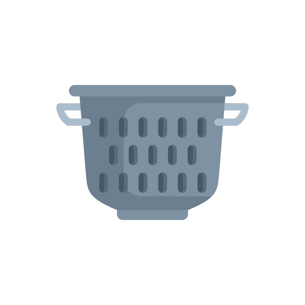 Empty metal basket with handles for laundry or waste sorting vector