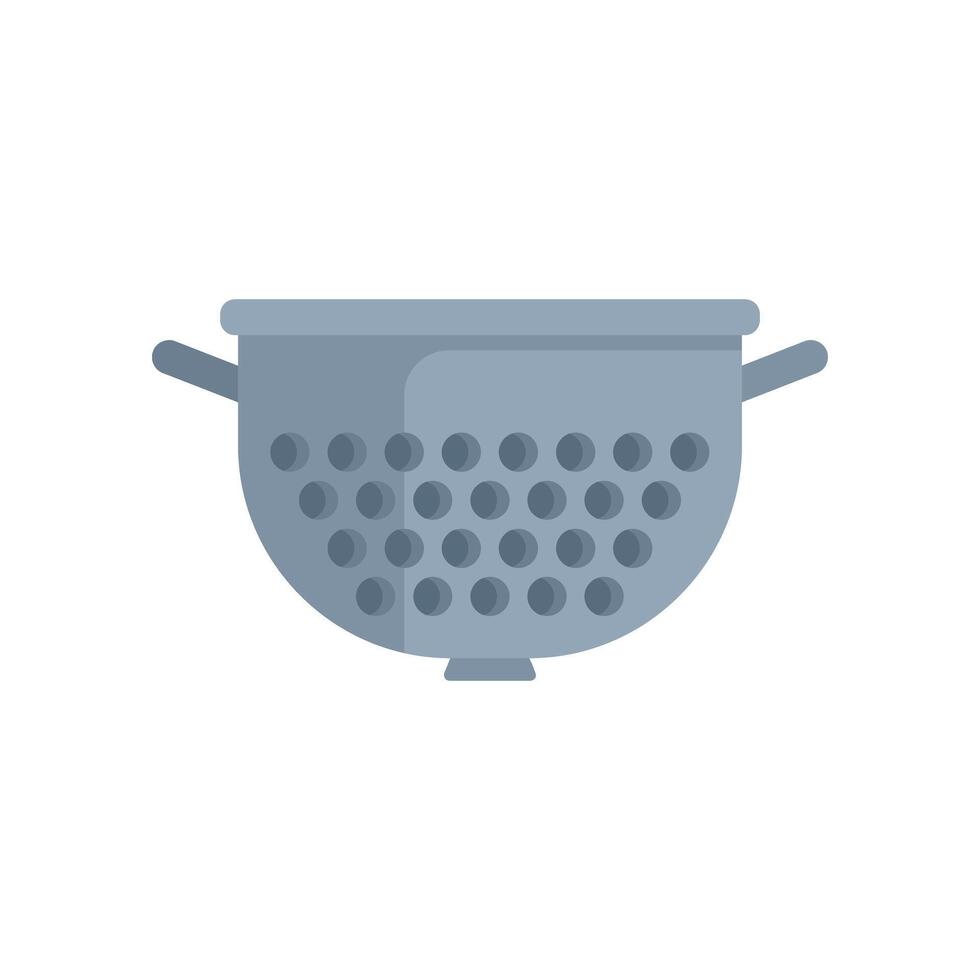 Metal colander straining food flat icon design vector
