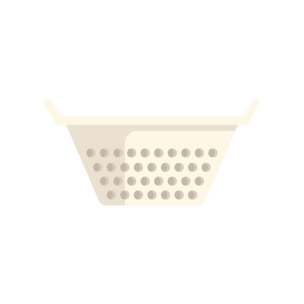 Empty plastic colander with handles for washing food vector