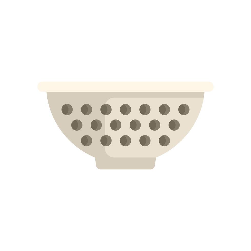 Kitchen colander with holes for draining water vector