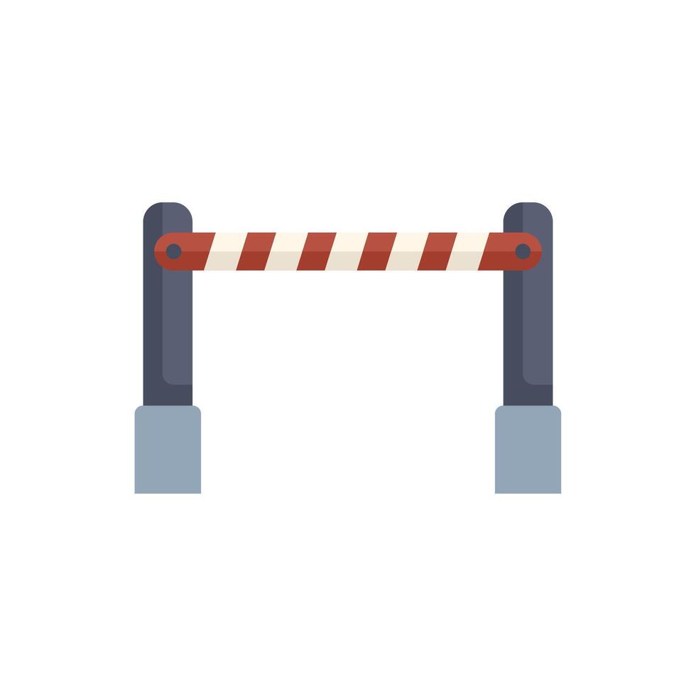 Automatic barrier gate closing on road at checkpoint vector