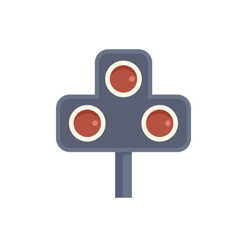 Traffic light showing stop signal with three red lights vector