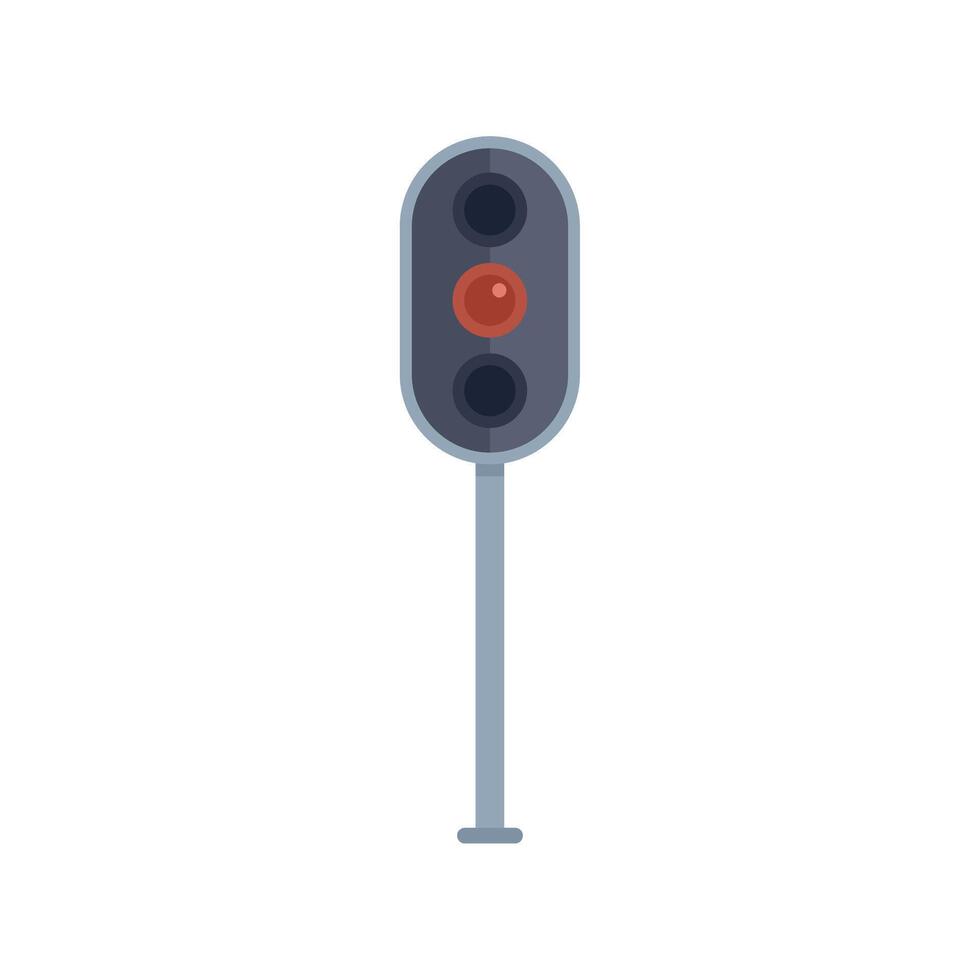 Traffic light showing red signal on white background vector