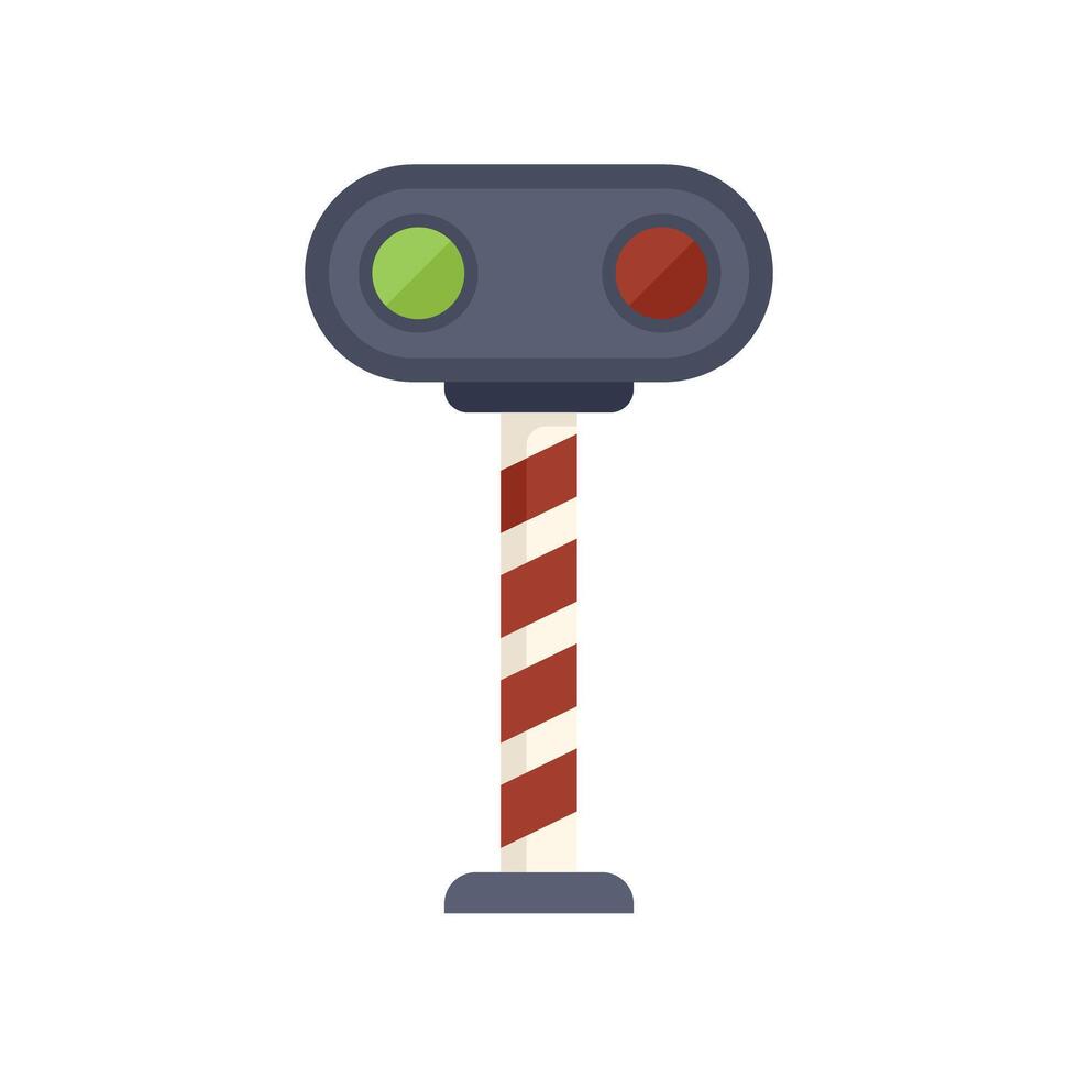Railway traffic light showing green and red signal on white background vector
