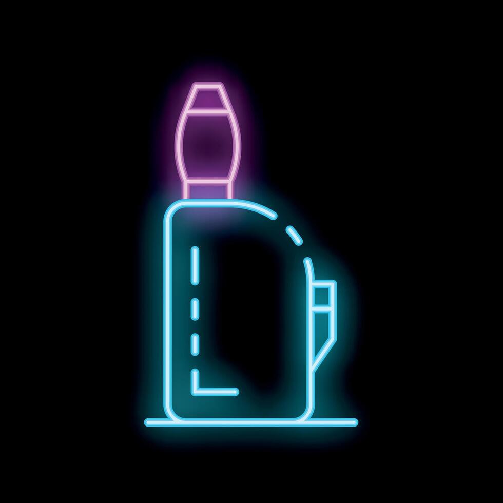 Neon sign of an electronic cigarette with vapor, for vaping lovers vector