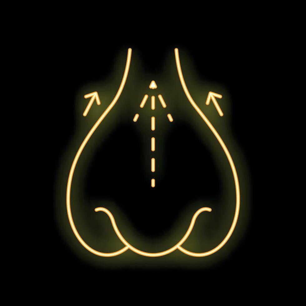 Neon yellow bottom showing urinary incontinence problem vector