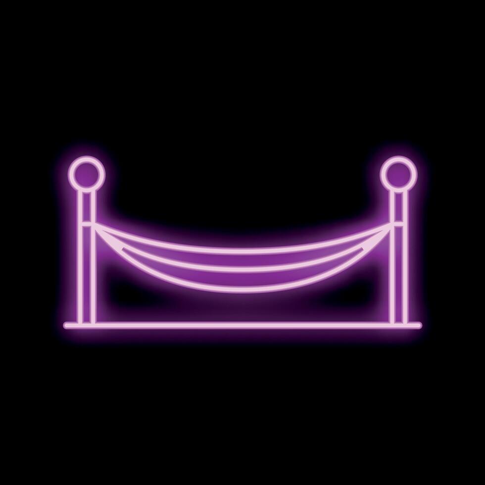 Neon rope barrier glowing on a black background vector