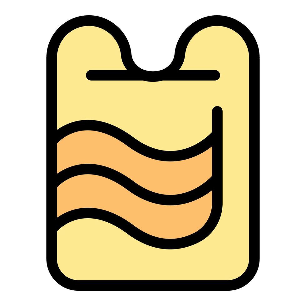 Yellow kickboard floating on water surface icon vector