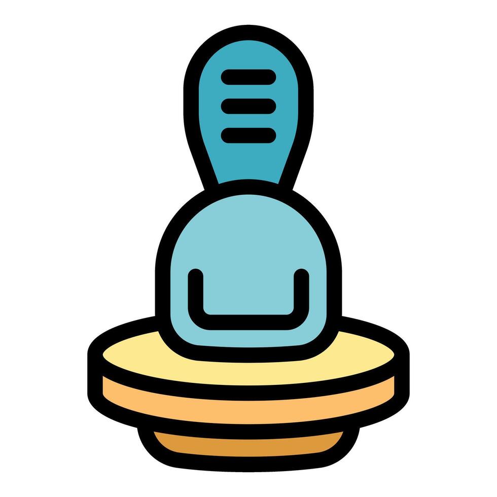 This icon represents a modern and stylish cat bed with a scratching post vector