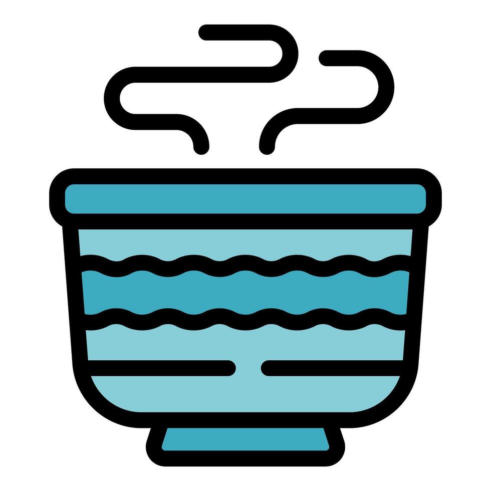 Steaming bowl of water releasing aromatic steam for relaxation vector