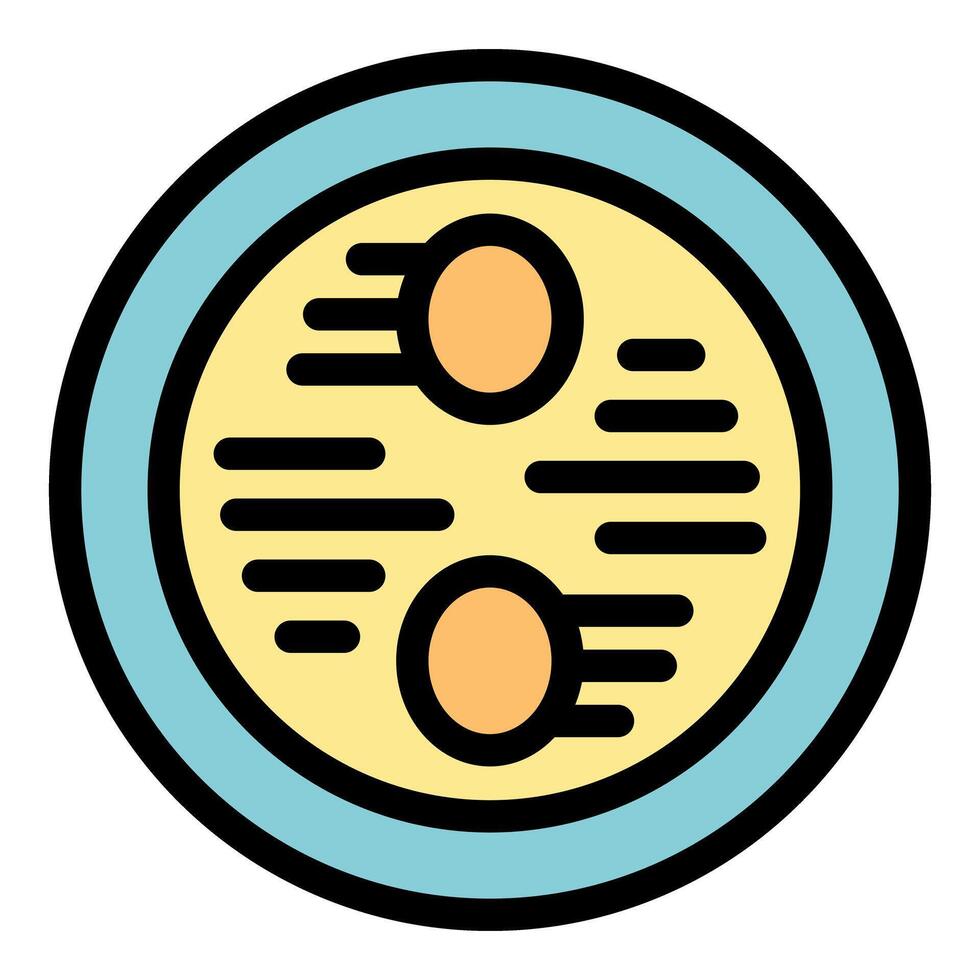 Petri dish with bacteria or cells growing in it icon showing science experiment vector