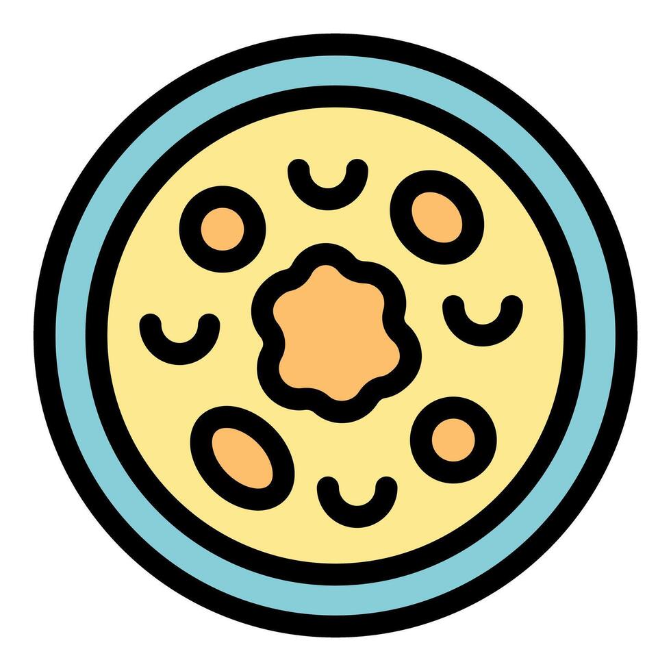 Petri dish showing bacteria cells under microscope vector