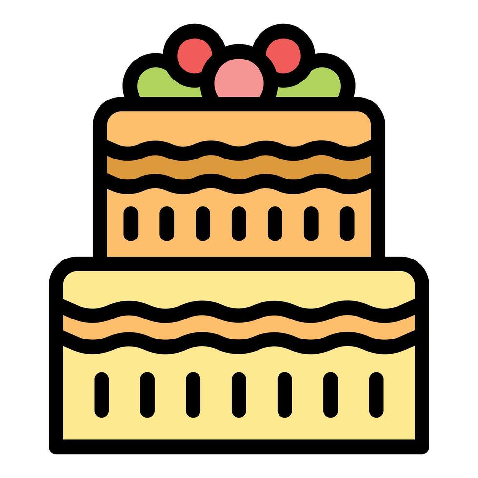 Two tiered cake with berries showing concept of celebration vector