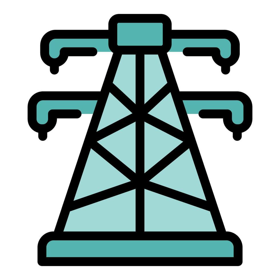 High voltage power line tower delivering electricity vector