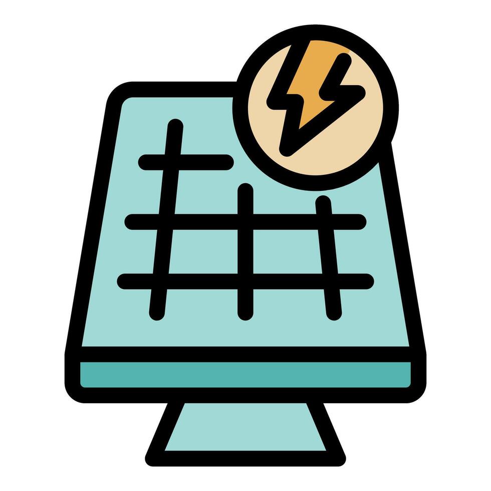 Solar panel generating electricity for green energy consumption vector