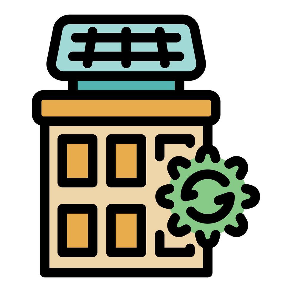 Eco friendly building using renewable energy source vector