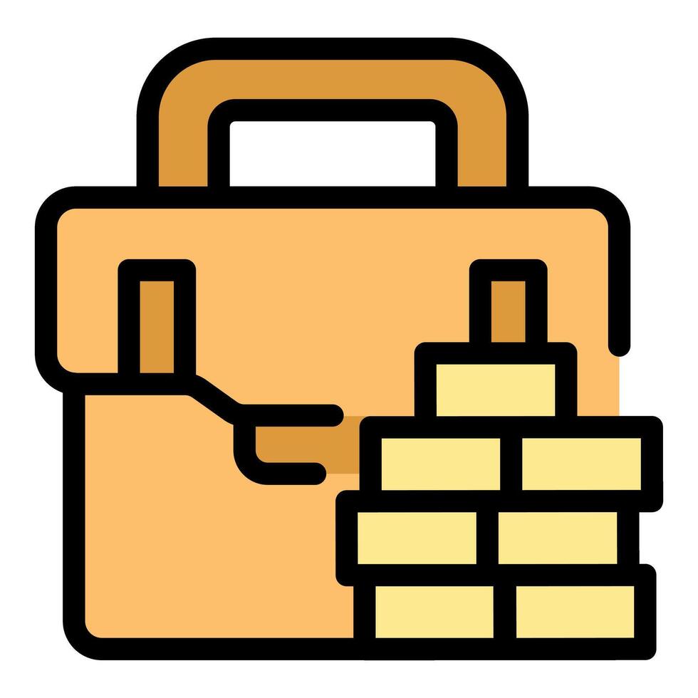 Briefcase full of money increasing wealth and success vector