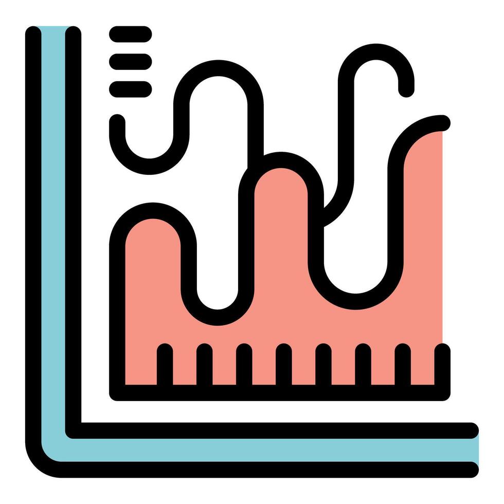 Statistical graph showing progress with fluctuating line chart vector