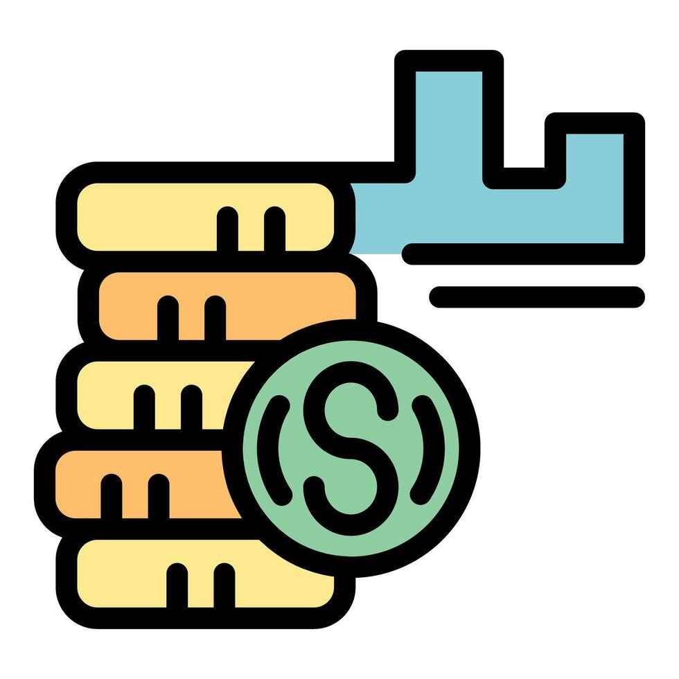 Key unlocking financial success with stack of coins representing wealth and investment vector