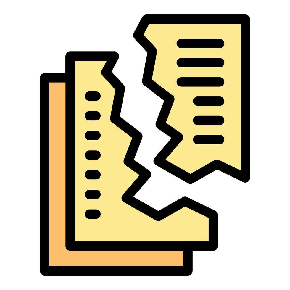 Torn document representing data loss concept vector