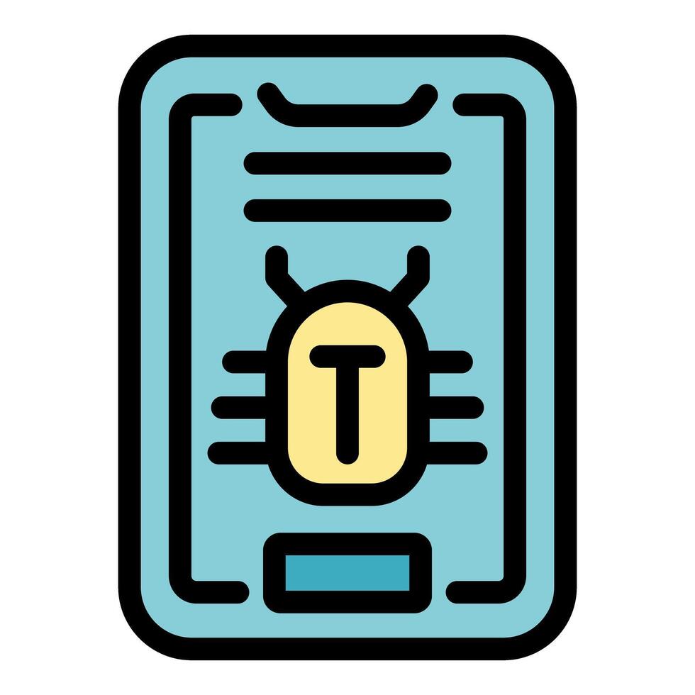 Smartphone displaying trojan virus malware warning icon vector