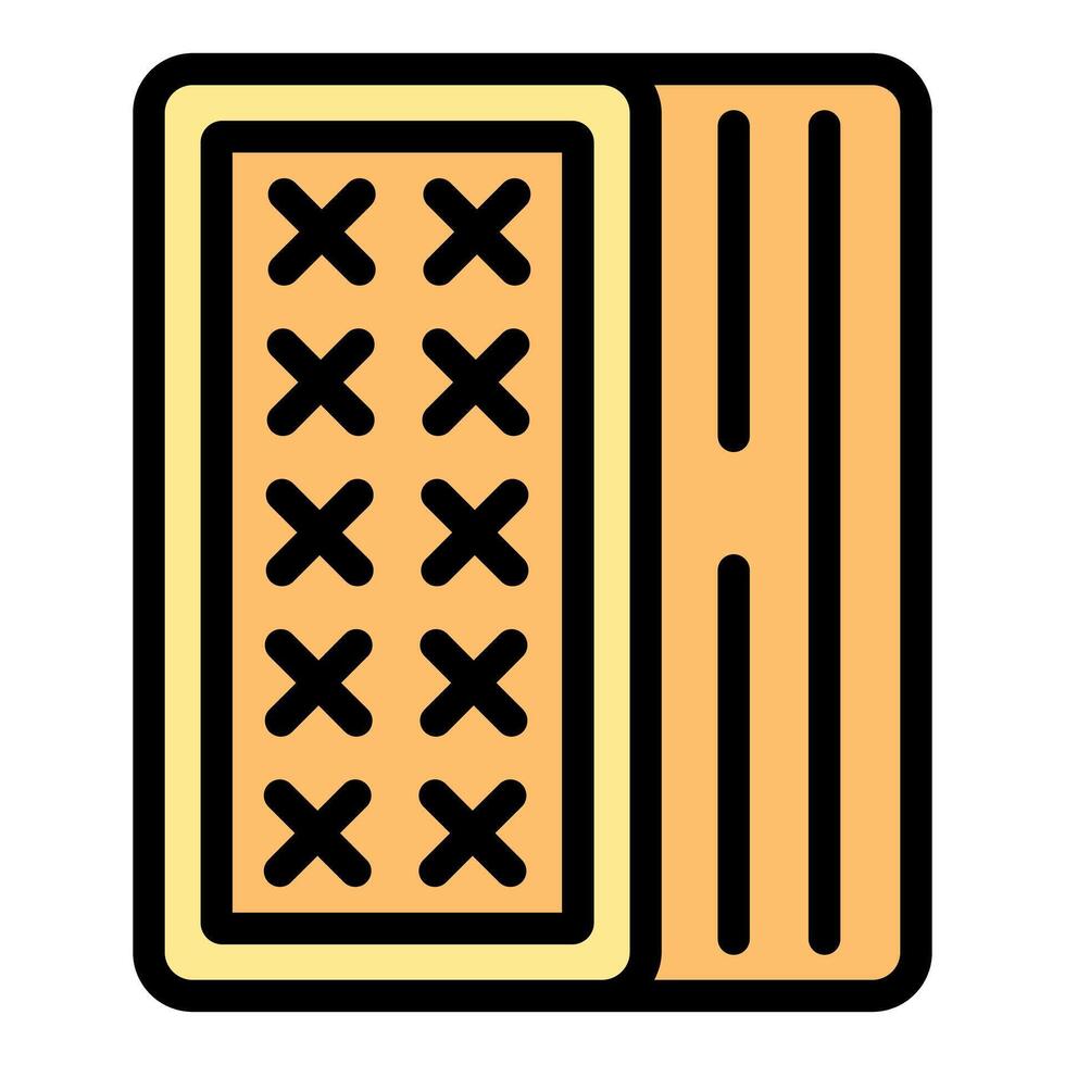 Camping mat showing inner foam material layers vector