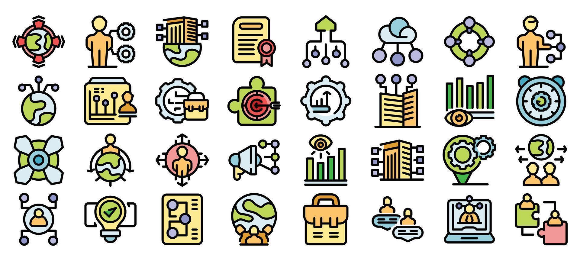 Businessman managing global business company using cloud computing technology for successful teamwork collaboration vector