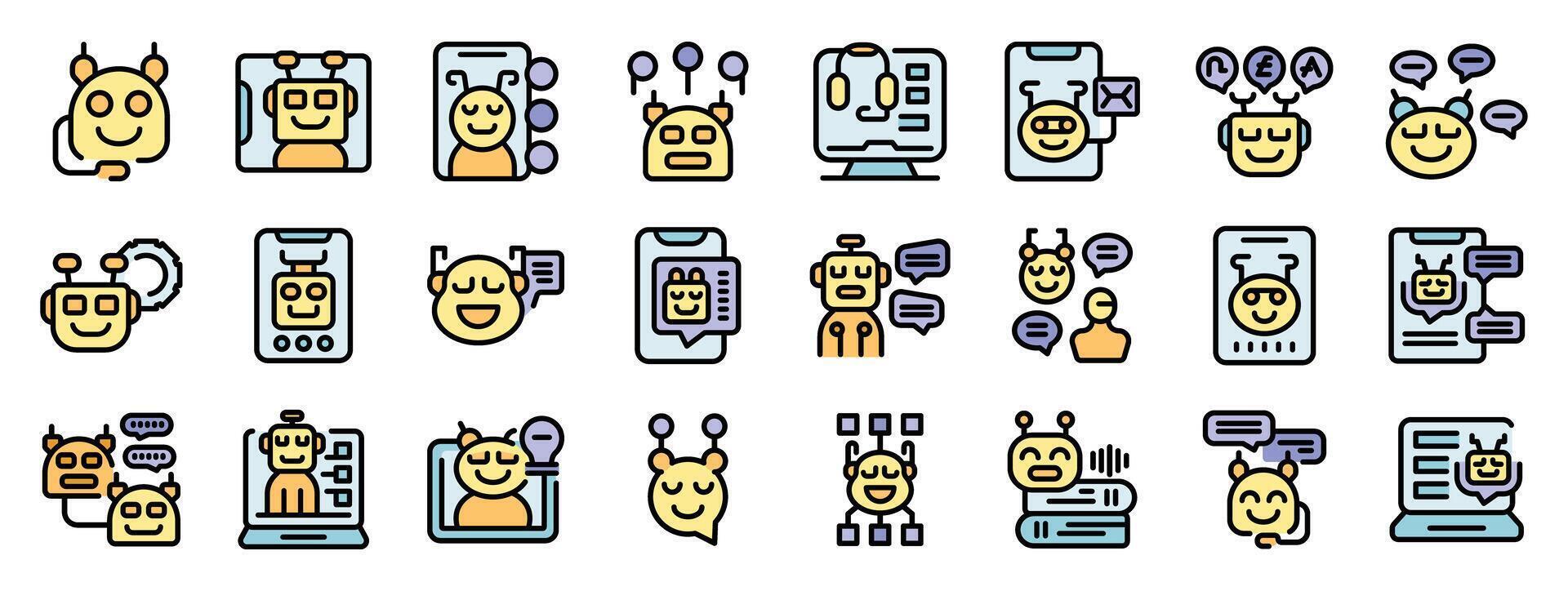 Chatbot providing customer support and engaging in online conversations vector