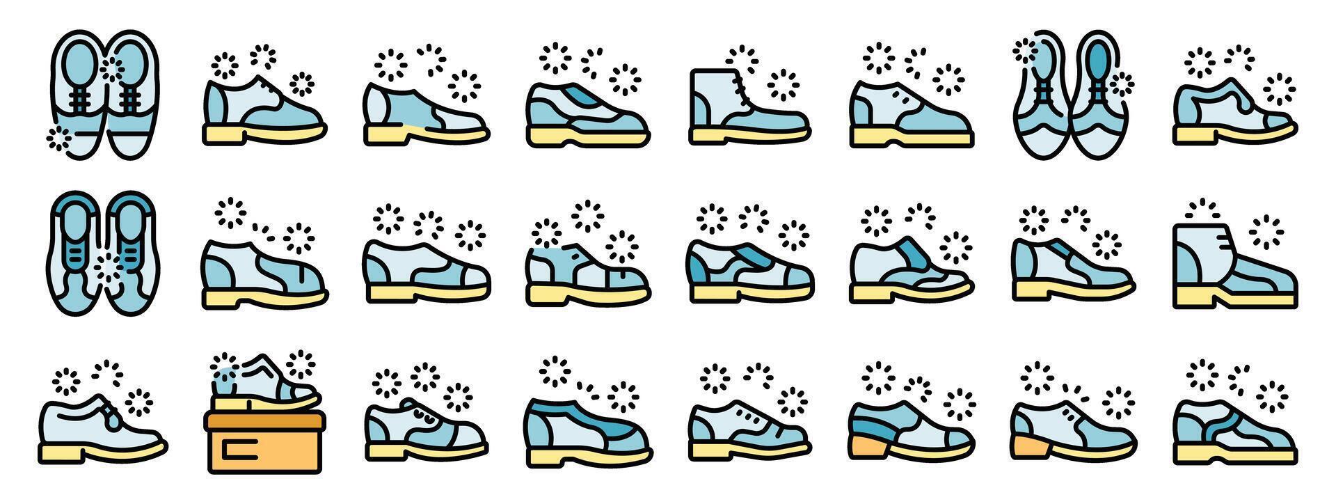 Collection of clean and shiny formal men's shoes with sparkling effect vector