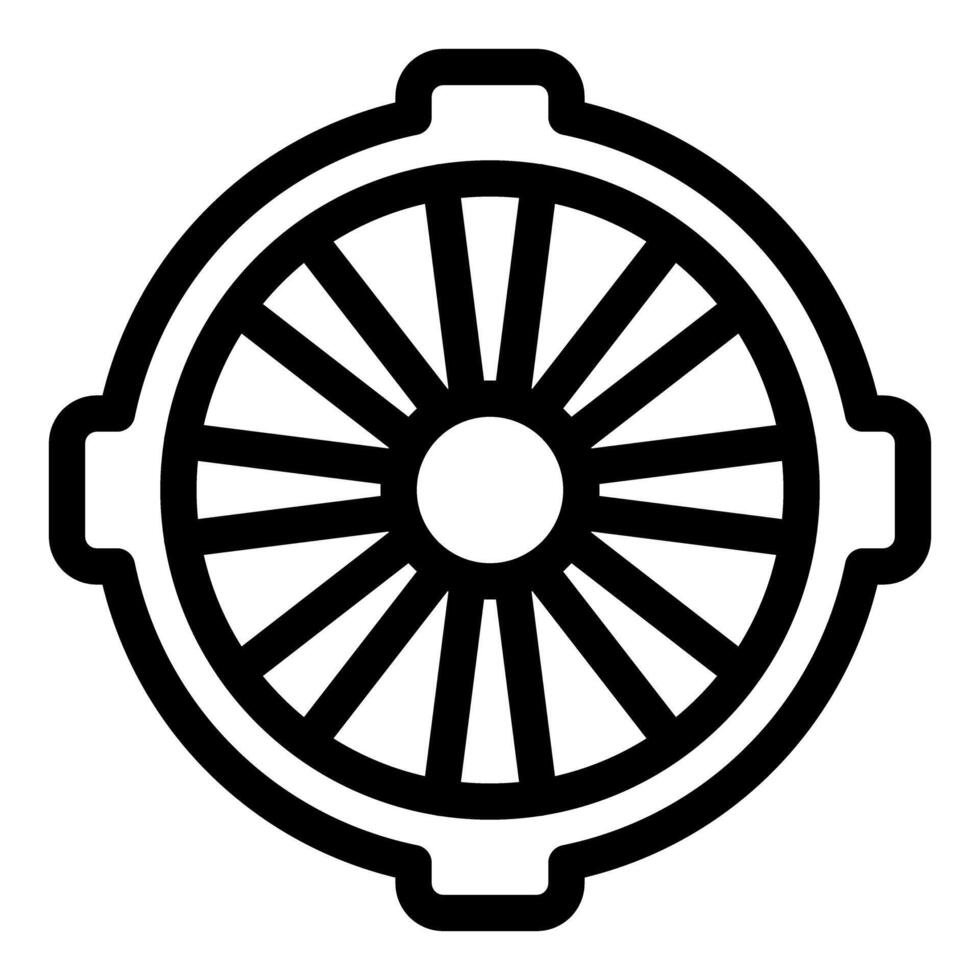Round engine turbine part icon showing mechanical detail vector