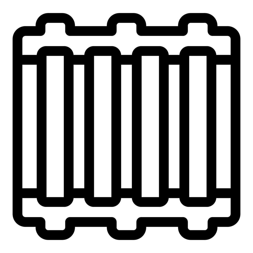 Simple heater icon depicting central heating system vector
