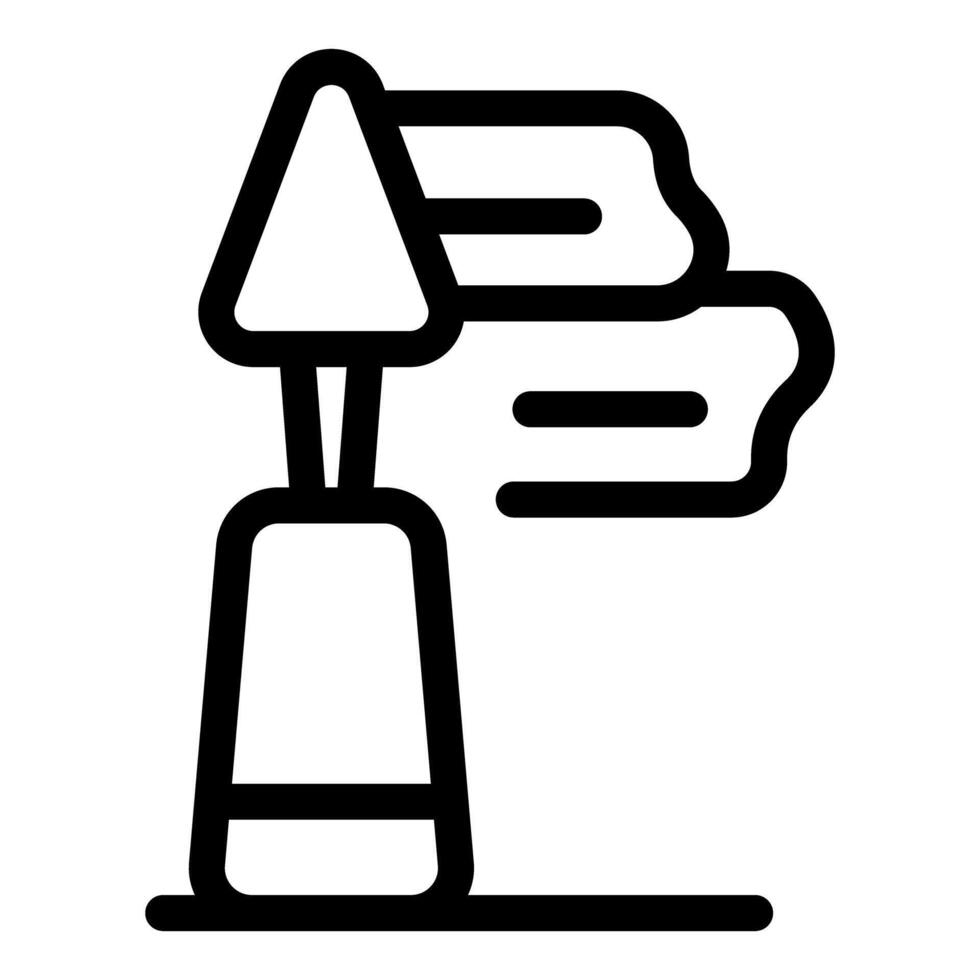 Windsock blowing in the wind showing wind direction icon vector